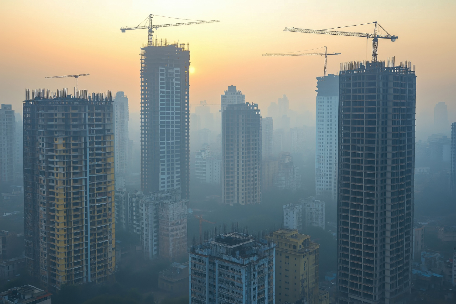 city skyline under construction